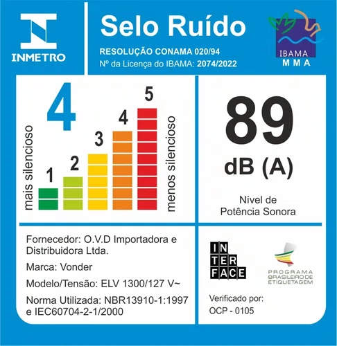 Extratora para Limpeza ELV1300 127V Vonder