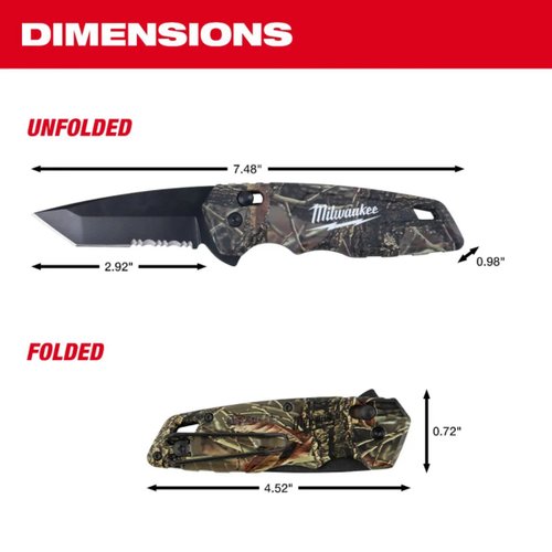 Faca Lâmina Dobrável Camuflada Fastback 48-22-1535 Milwaukee