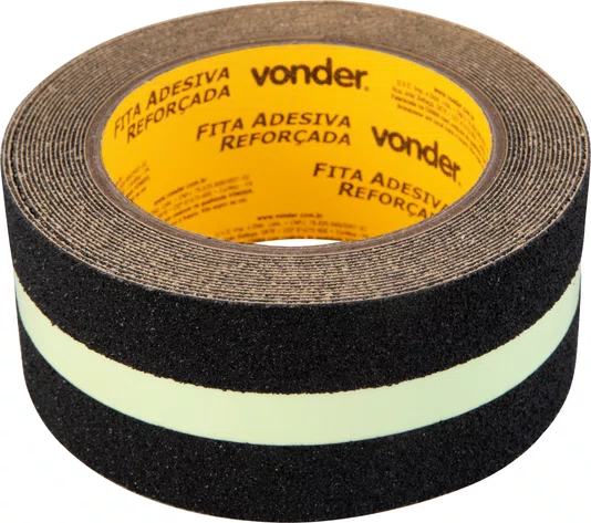 Fita Antiderrapante 50 mm x 5 m Neon Preta Vonder