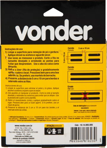 Fita Antiderrapante Neon 50 mm x 5 m Vonder