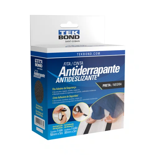 Fita Antiderrapante  50mm x 5M Preta - Tekbond