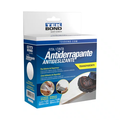 Fita Antiderrapante  50mm x 5M Transparente - Tekbond