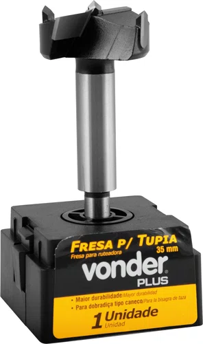 Fresa para Dobradiça Caneco 35 mm 2 Dentes Vonder Plus