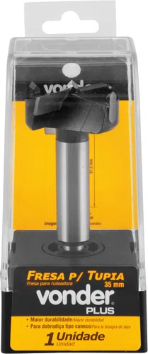 Fresa para Dobradiça Caneco 35 mm 2 Dentes Vonder Plus