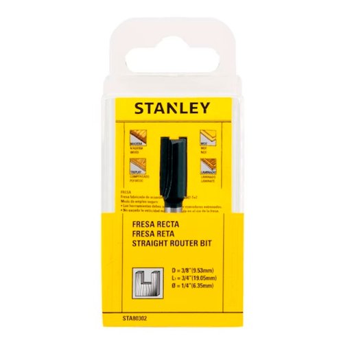 Fresa Reta 3/8 x 3/4 (1/4S) STA80302 Stanley