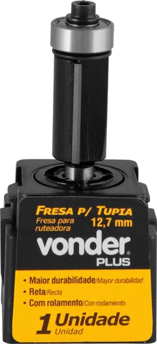 Fresa Reta para Acabamento 12,7 mm com Rolamento Vonder