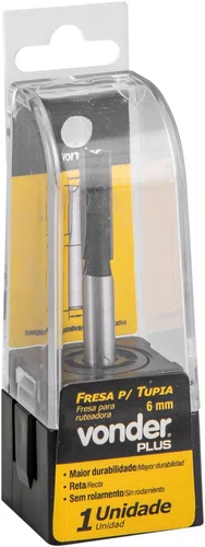 Fresa Reta para Acabamento 6 mm sem Rolamento Vonder