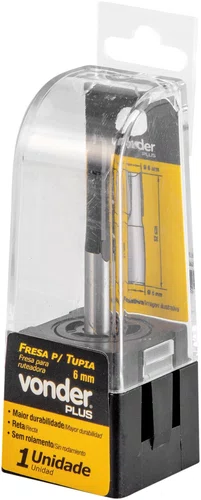 Fresa Reta para Acabamento 6 mm sem Rolamento Vonder