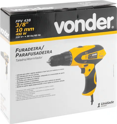 Furadeira Parafusadeira 3/8" FPV438 220V Vonder