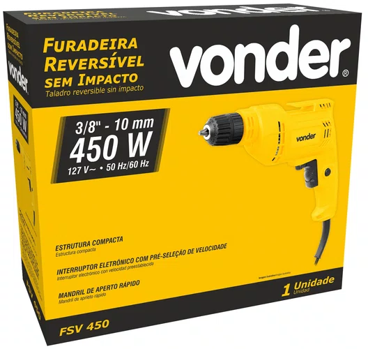 Furadeira 3/8" 450W FSV450 127V Vonder