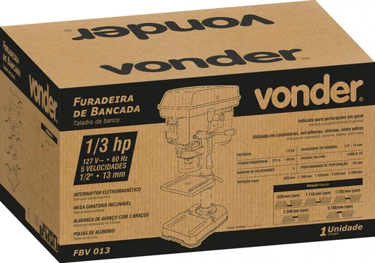 Furadeira de Bancada 13mm FBV013 127V Vonder