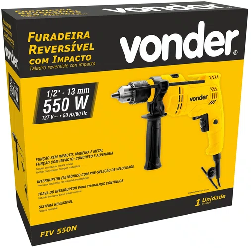 Furadeira de Impacto 1/2" FIV550N 127V Vonder