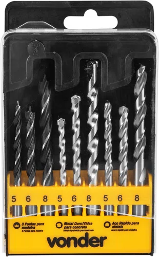 Furadeira de Impacto IMP 1/2" FIV709 Kit com 9 Peças 127V Vonder