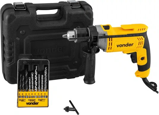 Furadeira de Impacto IMP 1/2" FIV709 Kit com 9 Peças 220V Vonder