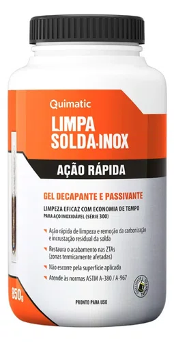 Gel Decapante Passivante Limpa Solda Inox Ação Rápida Quimatic 850 g LT1 Tapmatic