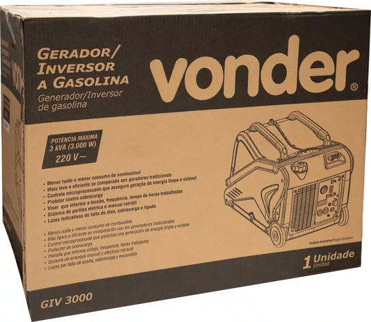 Gerador Inversor a Gasolina GIV3000 220V Vonder