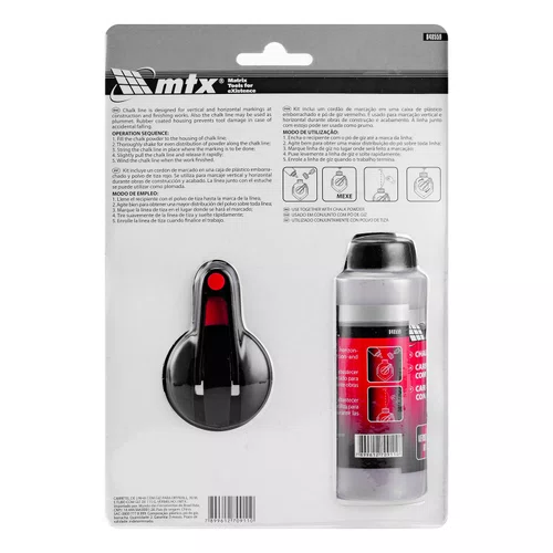 Giz de Linha 30M Tubo Com Giz 115g Vermelho 848559 MTX
