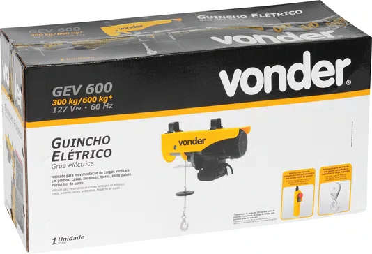Guincho Elétrico 300/600 kg GEV600 127 V Vonder
