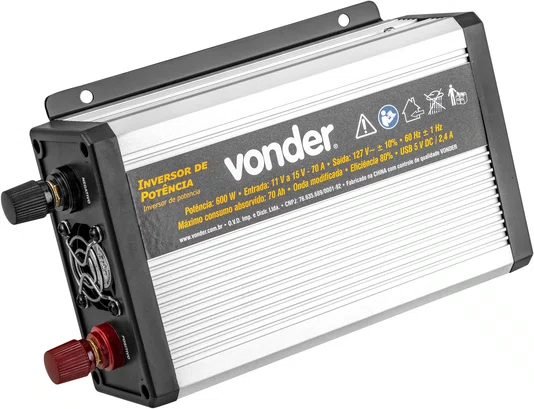Inversor de Potência 600W 12V para 127V Vonder