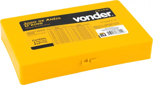Jogo de Anéis de Vedação O-Ring 419 Peças com Estojo Vonder