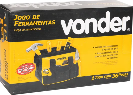 Jogo de Ferramentas 36 Peças com Bolsa Vonder