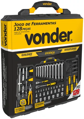 Jogo de Ferramentas 128 Peças com Maleta Vonder
