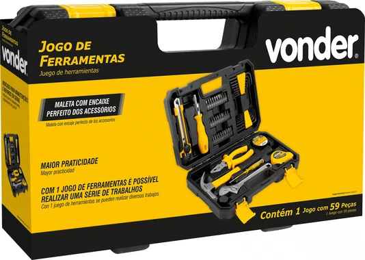 Jogo de Ferramentas 59 Peças com Maleta Vonder