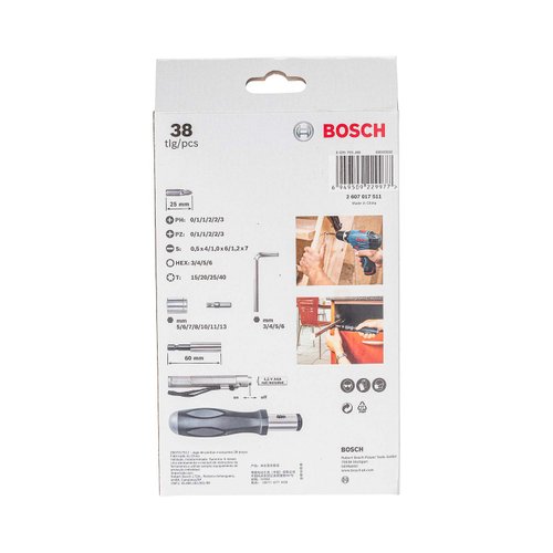 Jogo De Bits e Soquetes Bosch 38 Peças