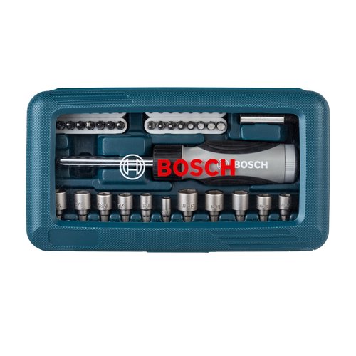 Jogo De Bits e Soquetes Bosch 46 Peças Extra Hard