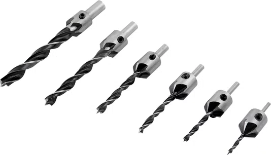 Jogo de Brocas 3 pontas Com Escareador  3,0 a 10,0mm 7 Peças Vonder