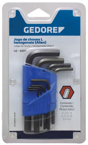Jogo de Chaves Allen 1,5 a 10mm com 11 peças 42-11M Gedore