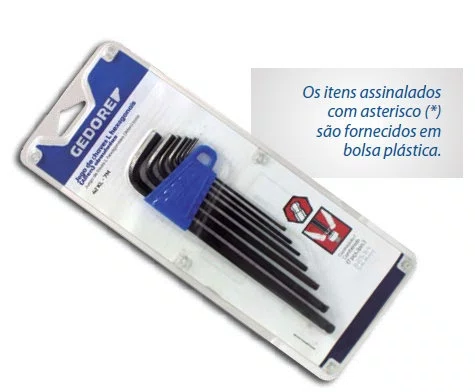 Jogo de Chaves Allen Abauladas Longas 3/32" a 3/8" com 8 peças 42KL/88P Gedore