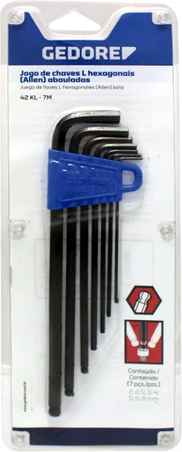 Jogo de Chaves Allen Abauladas Longas 3/32" a 3/8" com 8 peças 42KL/88P Gedore