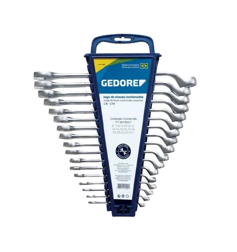 Jogo de Chaves Combinadas 6 a 22mm com 17 Peças GEDORE - 002.604