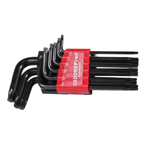Jogo de Chaves L Torx Perfil Hexalobular 9 Pcs R36405009 Gedore Red