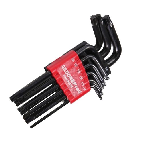 Jogo de Chaves L Torx Perfil Hexalobular 9 Pcs R36405009 Gedore Red