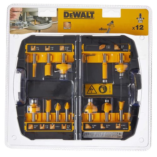 Jogo de Fresas 8mm 12 Peças Tupia DW90016-LA DeWalt