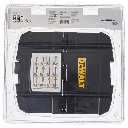 Jogo de Fresas 8mm 12 Peças Tupia DW90016-LA DeWalt