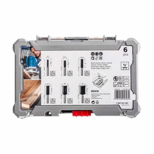 Jogo de Fresas Retas Standard Encaixe de 1/4" 6 Peças2607017467 Bosch