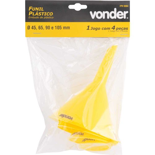 Jogo de Funis Plásticos 4 Peças Vonder