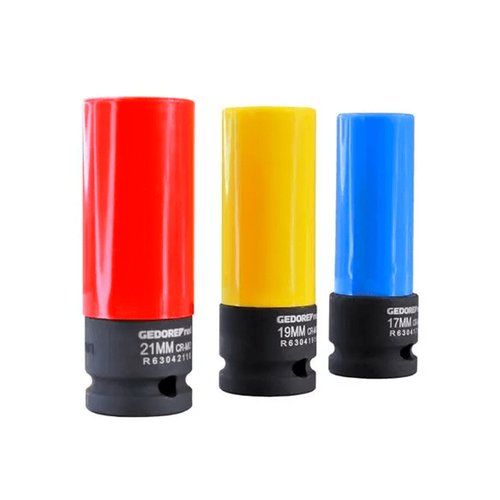 Jogo De Soquetes De Impacto Set 1/2 17-21mm 3pcs R63043003 Gedore Red