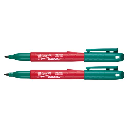 Kit 2 Canetas Verdes Ponta Fina Inkzall 48-22-3190 Milwaukee