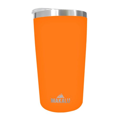 Kit 20 Copos Térmicos Aço Inox 420ML Laranja p/ Água Cerveja Café - Quente e Frio