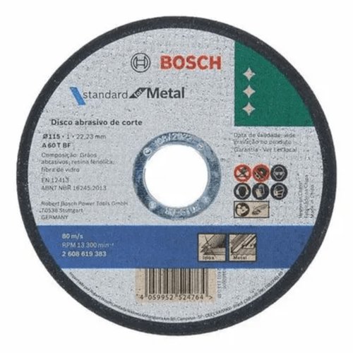 Kit 20 Discos de Corte Standard 115x1mm Reto 2608619383 Bosch