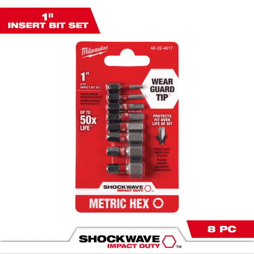 Kit Bit Hexagonal Shockwave Com 08 Pçs 48-32-4617 Milwaukee