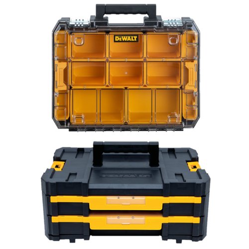 Kit Caixa com Gavetas + Caixa Organizadora Tstak DeWalt