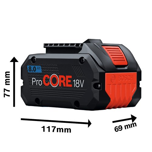 Kit 2 Baterias de Íons de Lítio 18V 8Ah ProCORE e Carregador Rápido GAL 18V-80 Bosch