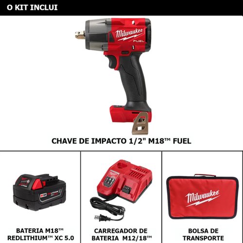 Kit Chave De Impacto C 1/2" 18v Fuel 2962P-159 Milwaukee