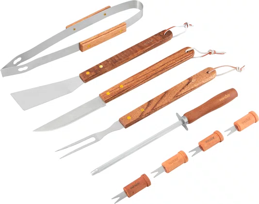 Kit Churrasco 10 Peças Aço Inox com Estojo Vonder