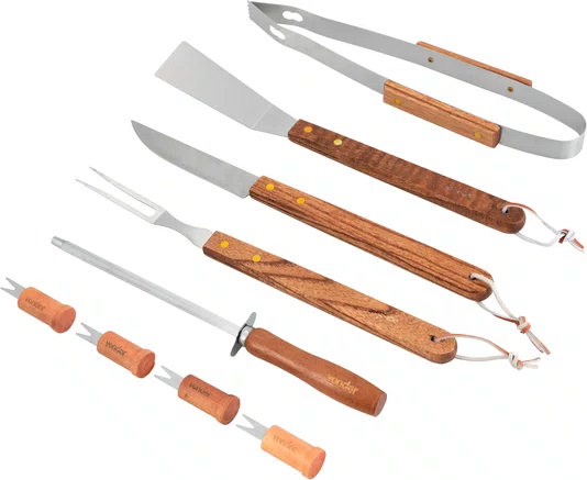 Kit Churrasco 10 Peças Aço Inox com Estojo Vonder
